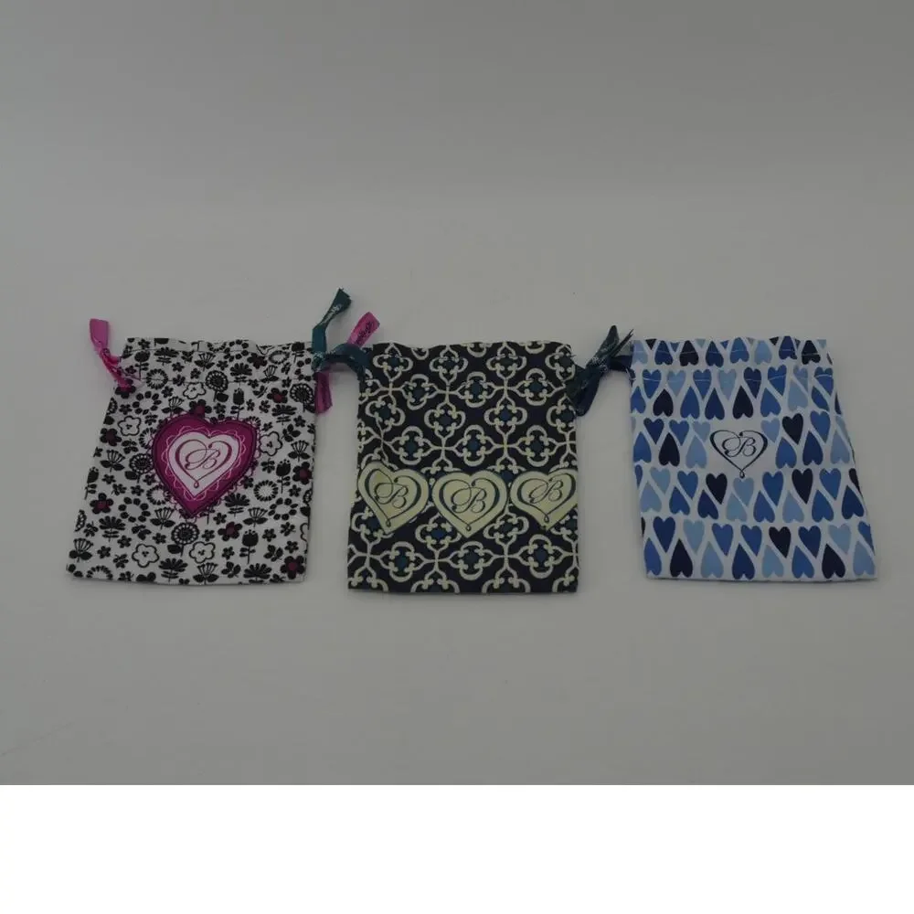 Brighton Dust Bags Set of 3 Drawstring Floral Jewelry Pouch